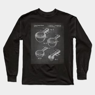 Measuring Spoons Patent - Baker Chef Kitchen Café Décor Art - Black Chalkboard Long Sleeve T-Shirt